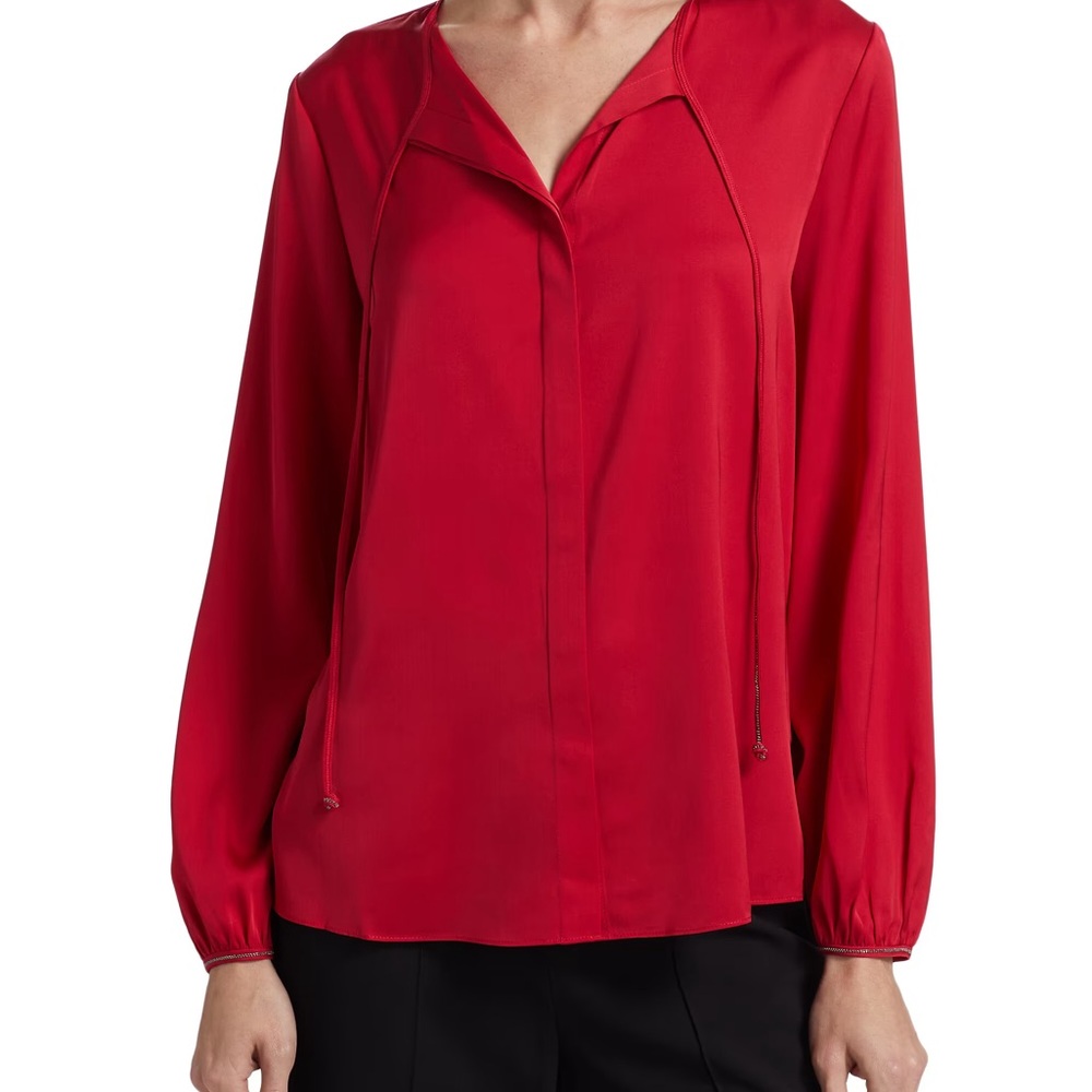 KOBI HALPERIN
Eliza Stretch Silk Tieneck Blouse